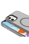 iPhone 11 Uyumlu NVTH Magsafe Şarj Özellikli Buzlu Transparan C-Pro Sert Kılıf-Siyah