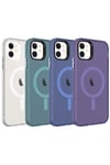 iPhone 11 Uyumlu NVTH Magsafe Şarj Özellikli Buzlu Transparan C-Pro Sert Kılıf-Lacivert