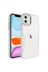iPhone 11 Uyumlu Simli ve Lens Korumalı NVTH Pano Kılıf-Gümüş