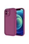 iPhone 12 Kılıf Kamera Korumalı NVTH Ananas Kapak - Mürdüm
