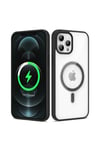 iPhone 12 Pro Max Uyumlu Magsafe Wireless Şarj Özellikli Silikon NVTH Ege Kılıf-Siyah