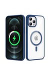 iPhone 12 Pro Max Uyumlu Magsafe Wireless Şarj Özellikli Silikon NVTH Ege Kılıf-Mavi