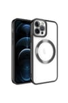 iPhone 12 Pro Max Uyumlu Magsafe Wireless Şarj Özellikli NVTH Setro Silikon-Siyah