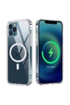 iPhone 12 Pro Max Uyumlu NVTH Tacsafe Wireless Kılıf-Renksiz