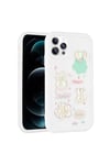 iPhone 12 Pro Uyumlu Kabartma Figürlü Parlak NVTH Toys Silikon Kılıf-Beyaz