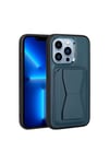 iPhone 12 Pro Uyumlu Kartlıklı Standlı Pu Deri NVTH Memo Kılıf-Lacivert