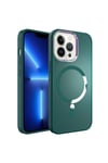 iPhone 12 Pro Uyumlu Magsafe Wireless Şarj Özellikli NVTH Stil Kılıf-Koyu Yeşil