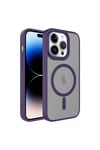 iPhone 12 Pro Uyumlu Mat Arka Yüzey Wireless Şarj Özellikli NVTH Flet Magsafe Kılıf-Derin Mor