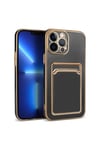 iPhone 12 Pro Uyumlu NVTH Bark Kartlıklı Kılıf-Siyah