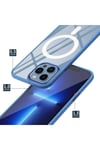 iPhone 12 Pro Uyumlu Wireless Şarj Özellikli NVTH Krom Magsafe Silikon Kılıf-Lila