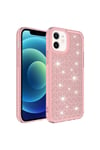 iPhone 12 Uyumlu AiHTTgli Parlak Tasarımlı NVTH Snow Kılıf-Pembe