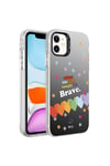 iPhone 12 Uyumlu Desenli NVTH Silver Sert Kılıf-Kalp