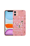 iPhone 12 Uyumlu Desenli Sert Silikon NVTH Mumila Kılıf-Pink Flower