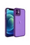 iPhone 12 Uyumlu Kamera Korumalı Transparan NVTH Post Kılıf-Derin Mor