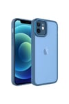iPhone 12 Uyumlu Kamera Korumalı Transparan NVTH Post Kılıf-Mavi