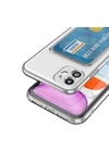 iPhone 12 Uyumlu Kartlıklı Şeffaf NVTH Setra Clear Silikon Kılıf-Renksiz