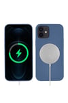 iPhone 12 Uyumlu NVTH Silksafe Wireless Kılıf-Mavi