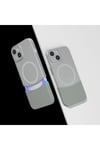 iPhone 13 Kılıf M-Safe Şarj Özellikli Mıknatıslı NVTH Duble Kapak - Gri