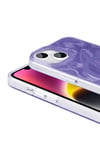 iPhone 13 Kılıf Magsafe Şarj Özellikli Fırça Boya Desenli NVTH Palet Kapak - Mor