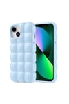 iPhone 13 Kılıf Parlak Esnek Silikon NVTH Dom Dom Kapak - Mavi