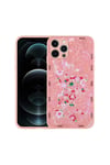 iPhone 13 Pro Max Uyumlu Desenli Sert Silikon NVTH Mumila Kılıf-Pink Mouse