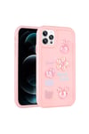 iPhone 13 Pro Max Uyumlu Kabartma Figürlü Parlak NVTH Toys Silikon Kılıf-Pembe