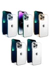 iPhone 13 Pro Max Uyumlu Kamera Korumalı Renkli Çerçeveli NVTH Garaj Kılıf-Gümüş