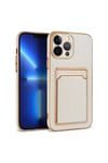 iPhone 13 Pro Max Uyumlu NVTH Bark Kartlıklı Kılıf-Beyaz