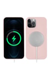 iPhone 13 Pro Max Uyumlu NVTH Silksafe Wireless Kılıf-Pembe Açık