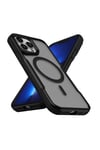iPhone 13 Pro Uyumlu Magsafe Şarj Özellikli Renkli Kenar Airbag Şeritli NVTH Lamer Kapak-Siyah