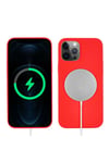 iPhone 13 Pro Uyumlu NVTH Silksafe Wireless Kılıf-Kırmızı
