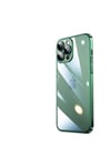iPhone 13 Pro Uyumlu Sert PC Renkli Çerçeveli NVTH Riksos Kılıf-Koyu Yeşil