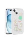 iPhone 13 Uyumlu Kabartma Figürlü Parlak NVTH Toys Silikon Kılıf-Beyaz