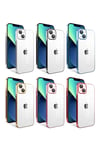 iPhone 13 Uyumlu Kamera Korumalı Renkli Çerçeveli NVTH Garaj Kılıf-Gümüş