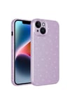 iPhone 13 Uyumlu Kamera Korumalı Simli Lüks NVTH Koton Kılıf-Lila