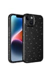 iPhone 13 Uyumlu Kamera Korumalı Simli Lüks NVTH Koton Kılıf-Siyah