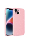 iPhone 13 Uyumlu Kamera Korumalı Simli Lüks NVTH Koton Kılıf-Pembe