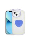 iPhone 13 Uyumlu Kedi Figürlü Transparan Pop Soketli NVTH Ritmik Kılıf-Mavi