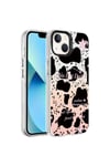 iPhone 13 Uyumlu Mermer Desenli NVTH Marbello Kılıf-Siyah-Beyaz