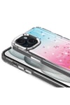 iPhone 13 Uyumlu Simli Desenli Parlak NVTH Task Kılıf-Mavi