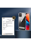 iPhone 13 Uyumlu Standlı Şeffaf Silikon NVTH L-Stand Kılıf-Renksiz