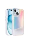 iPhone 14 Kılıf Airbagli Renkli Arka Yüzey Boncuk Tasarımlı NVTH Kumul Kapak - Şeffaf