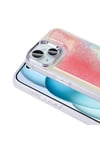 iPhone 14 Kılıf Airbagli Renkli Arka Yüzey Boncuk Tasarımlı NVTH Kumul Kapak - Pembe