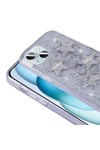 iPhone 14 Kılıf Airbagli Simli Arka Yüzey NVTH Işıltı Silikon Kapak - Lila