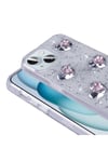 iPhone 14 Kılıf Airbagli Simli Arka Yüzey NVTH Işıltı Silikon Kapak - Lila