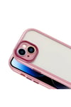 iPhone 14 Kılıf Kamera Korumalı Renkli Kenar ve Çerçeve Tasarımlı NVTH Vitamin Kapak-Mürdüm