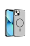 iPhone 14 Kılıf M-safe Şarj Özellikli NVTH Babet Kapak - Gri