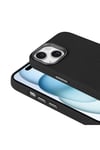 iPhone 14 Kılıf Magsafe Şarj Özellikli PU Deri NVTH Adora Kapak-Koyu Gri
