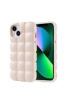 iPhone 14 Kılıf Parlak Esnek Silikon NVTH Dom Dom Kapak - Beyaz