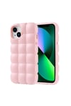iPhone 14 Kılıf Parlak Esnek Silikon NVTH Dom Dom Kapak - Pembe